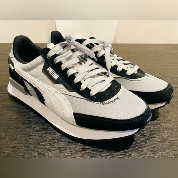 Puma Men's Black and White Sneakers - Picture 2 of 10